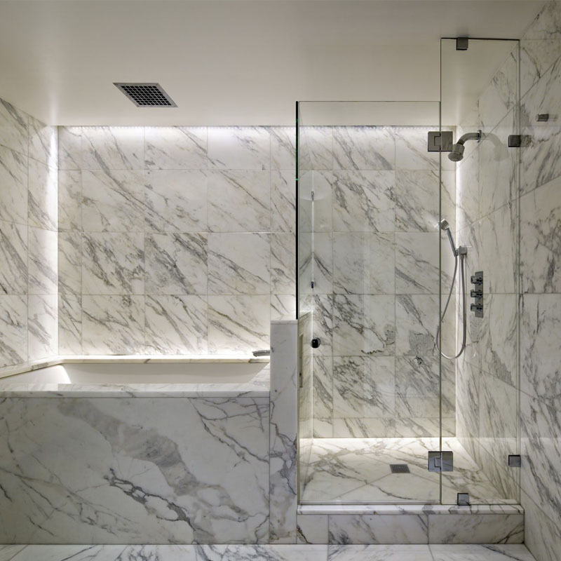 Marble Tile Shower and Bath